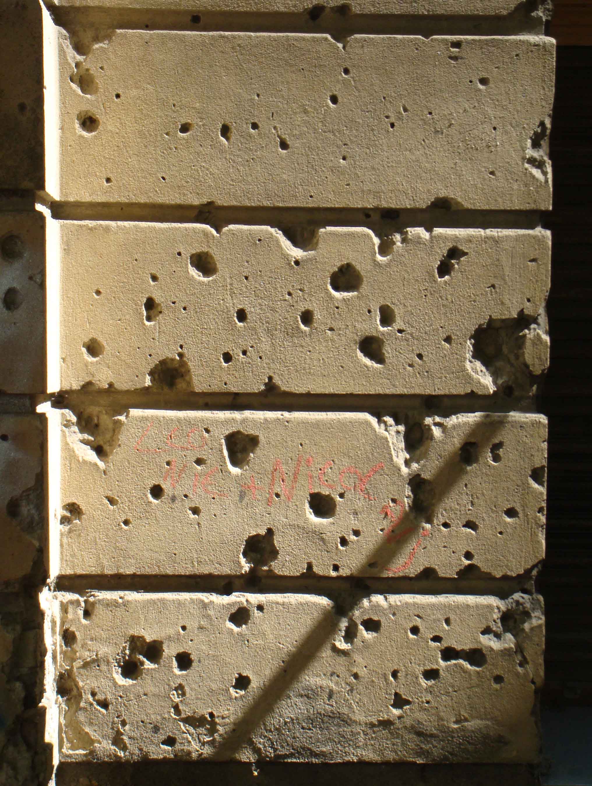 Berlin bullet holes in wall