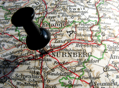 map showing nuremberg, bavaria