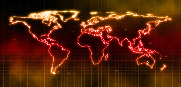 World map in light